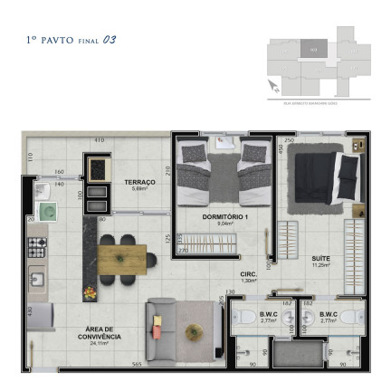 Imagem Apartamento com 3 Quartos à Venda, 78 m² em Próspera - Criciúma Imagem Apartamento com 3 Quartos à Venda, 78 m² em Próspera - Criciúma