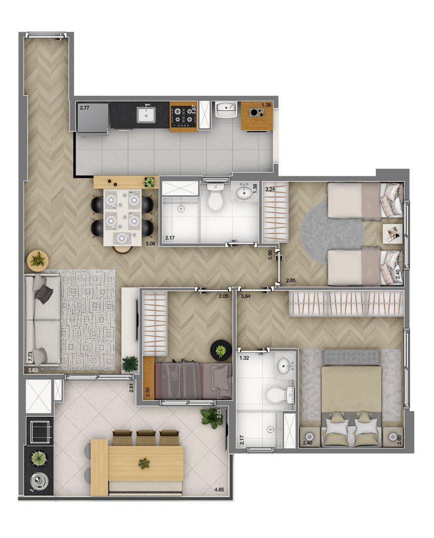 Imagem Apartamento com 3 Quartos à Venda, 74 m²em Vila Andrade - São Paulo