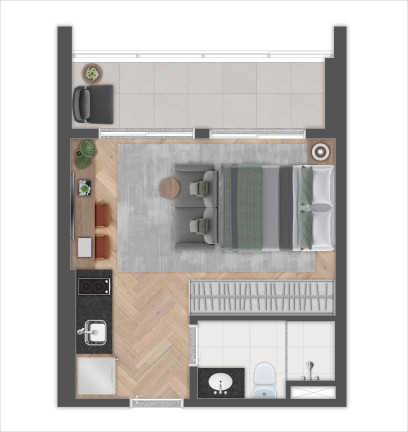 Imagem Apartamento com 1 Quarto à Venda, em Jardim das Acácias - São Paulo Imagem Apartamento com 1 Quarto à Venda, em Jardim das Acácias - São Paulo