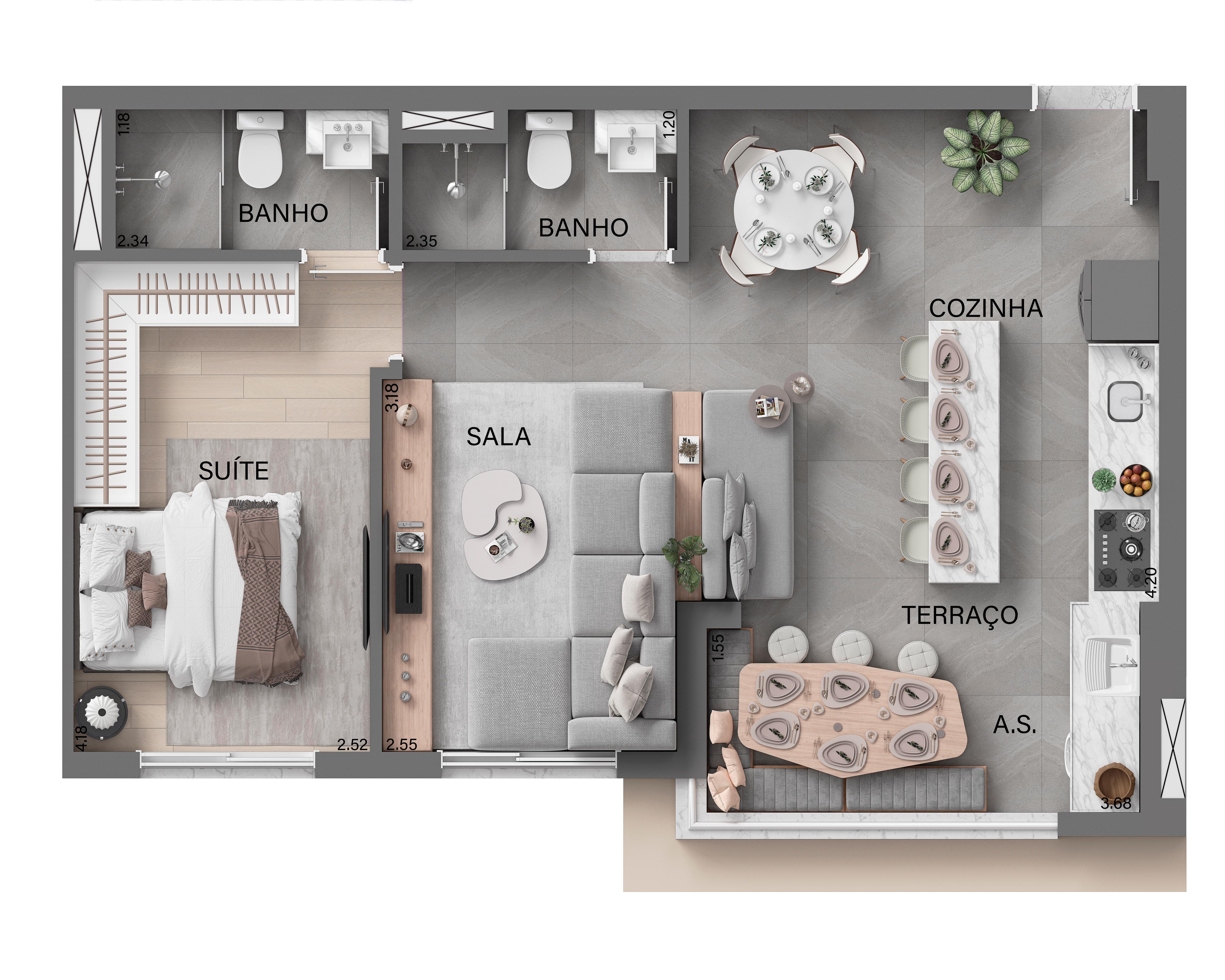 Imagem Apartamento com 2 Quartos à Venda, 57 m² em Nova Aldeinha/Aldeia - Barueri