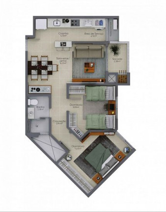 Imagem Apartamento com 2 Quartos à Venda, 59 m² em São Cristóvão - Criciúma Imagem Apartamento com 2 Quartos à Venda, 59 m² em São Cristóvão - Criciúma