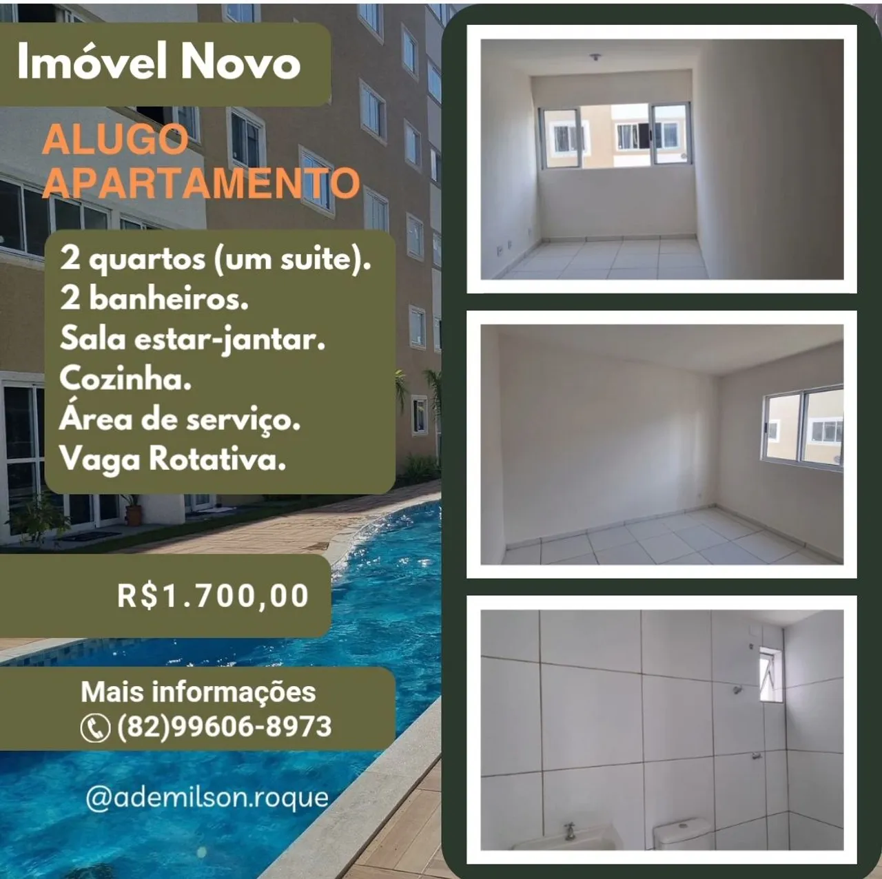 Apartamento com 2 Quartos para Alugar, 53 m²em Cidade Universitária - Maceió