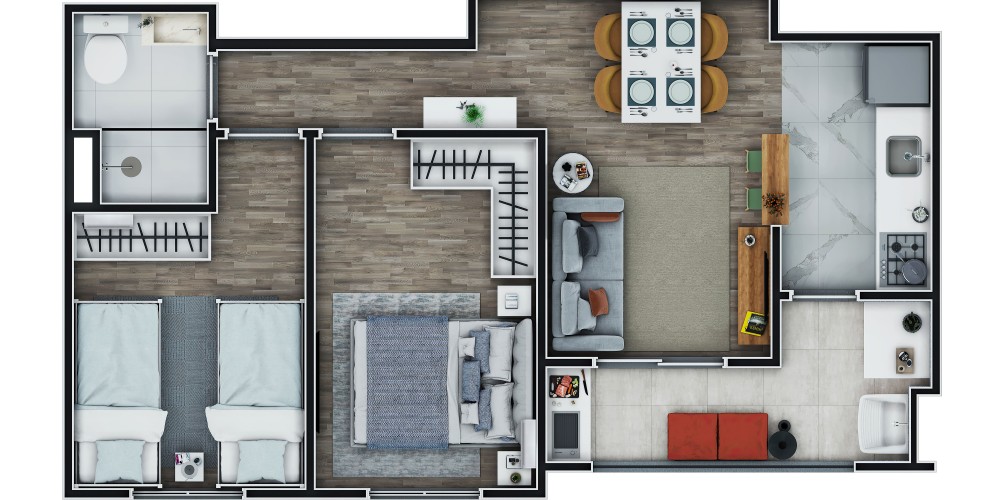 Imagem Apartamento com 2 Quartos à Venda, 47 m² em Cidade Kemel - Poá