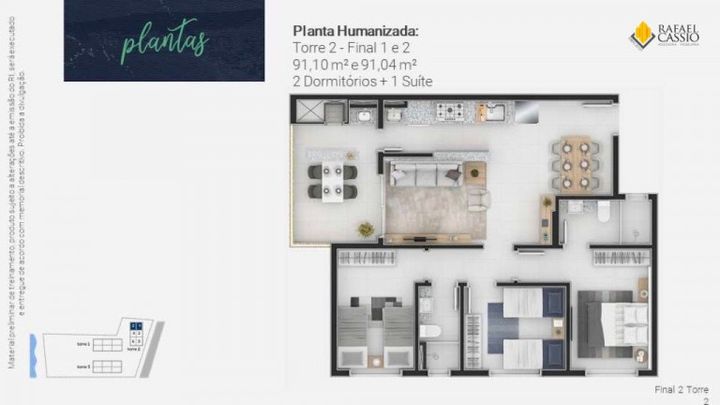 Imagem Apartamento com 3 Quartos à Venda, 92 m² em Itacolomi - Balneário Piçarras