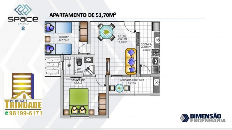 Imagem Apartamento com 2 Quartos à Venda, 59 m² em Parque Athenas - São Luís Imagem Apartamento com 2 Quartos à Venda, 59 m² em Parque Athenas - São Luís