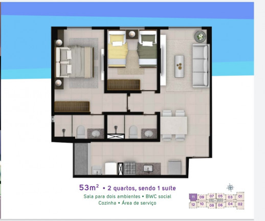 Imagem Apartamento com 2 Quartos à Venda, 53 m² em Várzea - Recife Imagem Apartamento com 2 Quartos à Venda, 53 m² em Várzea - Recife