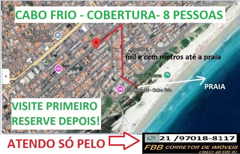 Imagem Apartamento com 2 Quartos para Temporada, 100 m² em Braga - Cabo Frio