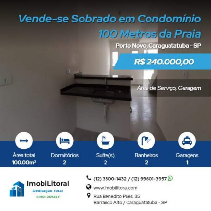 Sobrado com 2 Quartos à Venda, 100 m² em Jardim Porto Novo - Caraguatatuba