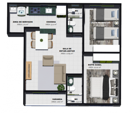 Imagem Apartamento com 2 Quartos à Venda, 72 m² em Jardim Cearense - Fortaleza