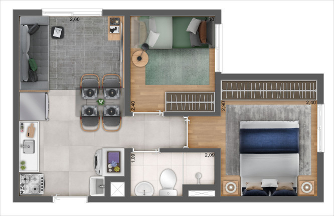 Apartamento com 2 Quartos à Venda,  em Parque São Rafael - São Paulo