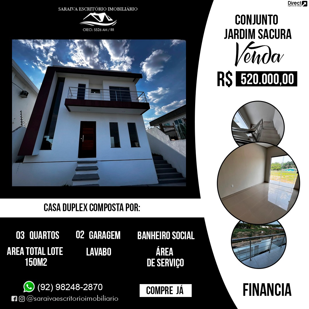 Imagem Casa com 3 Quartos à Venda, 150 m²em CONJUNTO JARDIM SACURA - MANAUS