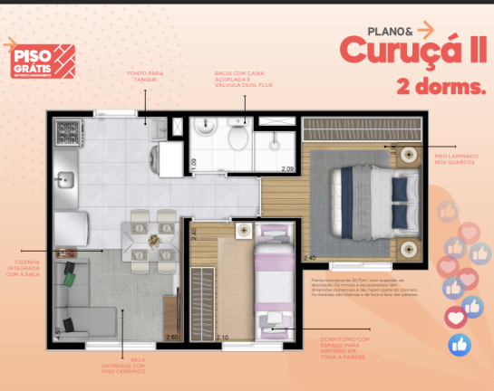 Imagem Apartamento com 2 Quartos à Venda,  em Vila Nova Curuçá - São Paulo