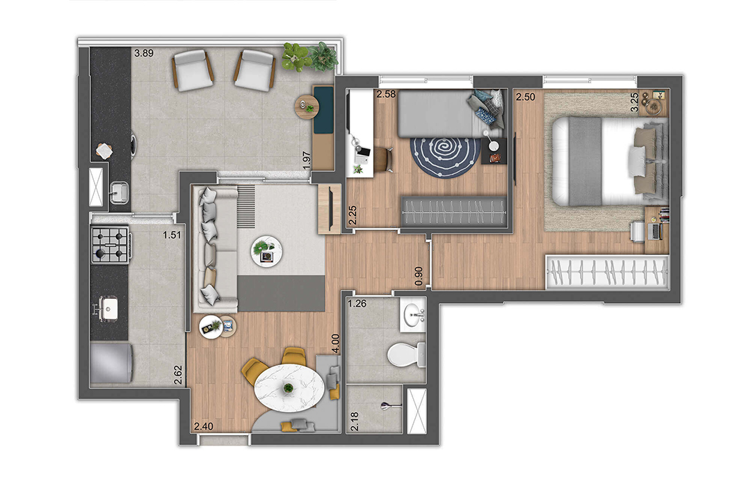 Imagem Apartamento com 2 Quartos à Venda, 52 m²em Belenzinho - São Paulo