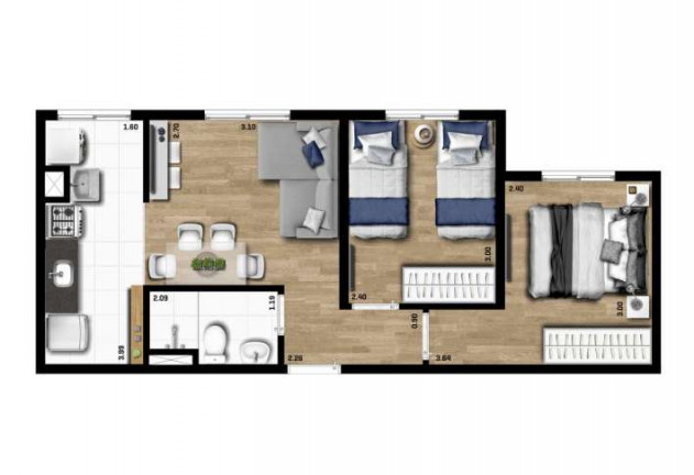Imagem Apartamento com 2 Quartos à Venda, 40 m² em Vila da Oportunidade - Carapicuíba