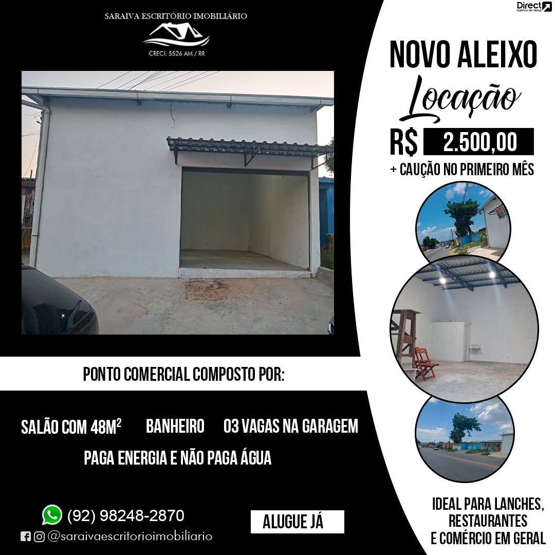 Imagem Loja para Alugar, 48 m²em Novo Aleixo - Manaus