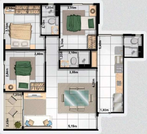 Imagem Apartamento com 3 Quartos à Venda, 76 m² em Capim Macio - Natal