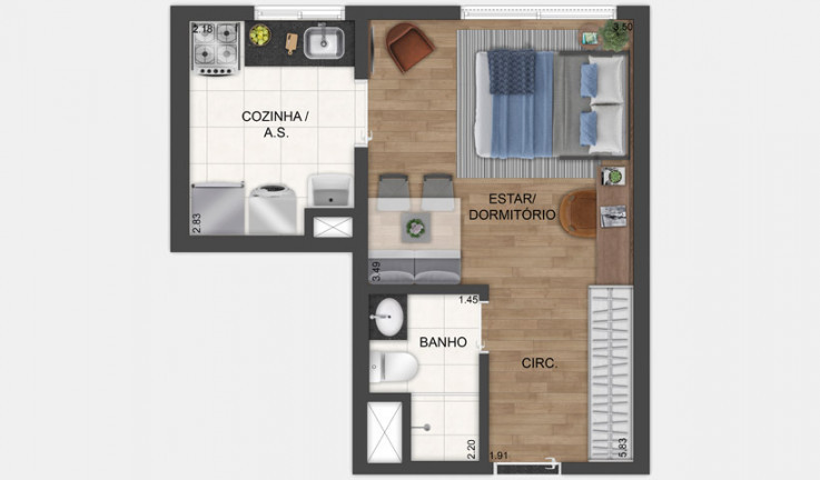 Imagem Apartamento com 1 Quarto à Venda, 27 m² em Vila Dom Pedro I - São Paulo