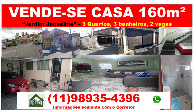 Imagem Casa com 3 Quartos à Venda, 160 m² em Jardim Jaqueline - São Paulo
