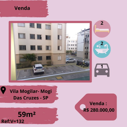 Apartamento com 2 Quartos à Venda, 59 m² em Vila Mogilar - Mogi das Cruzes