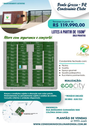 Imagem Terreno à Venda, 150 m²em Colônia Dona Luíza - Ponta Grossa