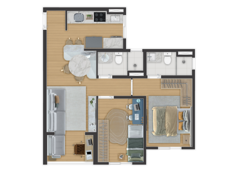 Imagem Apartamento com 2 Quartos à Venda, 54 m² em Jardim Olavo Bilac - São Bernardo do Campo