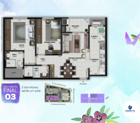 Imagem Apartamento com 3 Quartos à Venda, 78 m² em Santa Bárbara - Criciúma Imagem Apartamento com 3 Quartos à Venda, 78 m² em Santa Bárbara - Criciúma