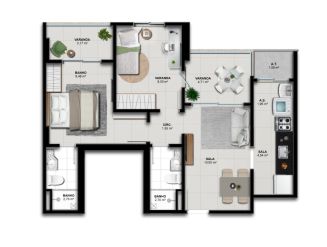 Imagem Apartamento com 2 Quartos à Venda, 59 m² em Jockey de Itaparica - Vila Velha