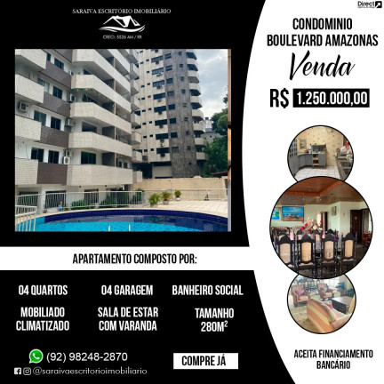 Imagem Apartamento com 4 Quartos à Venda ou Locação, 280 m² em Adrianópolis - Manaus