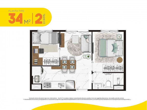 Imagem Apartamento com 2 Quartos à Venda, 34 m² em Lapa De Baixo - São Paulo