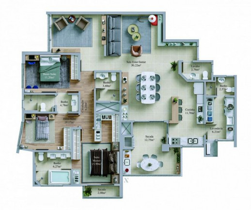 Imagem Apartamento com 3 Quartos à Venda, 167 m² em Centro - Criciúma Imagem Apartamento com 3 Quartos à Venda, 167 m² em Centro - Criciúma