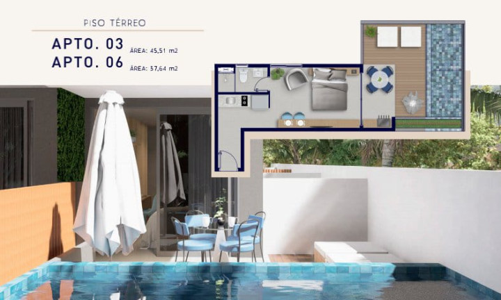 Imagem Apartamento com 1 Quarto à Venda, 21 m² em Porto de Galinhas - Ipojuca