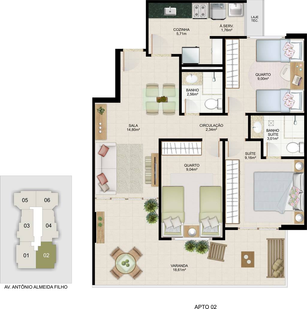 Imagem Apartamento com 2 Quartos à Venda, 60 m² em Praia de Itaparica - Vila Velha