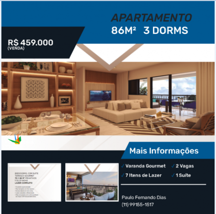 Imagem Apartamento com 3 Quartos à Venda, 86 m² em Vila Progresso - Guarulhos