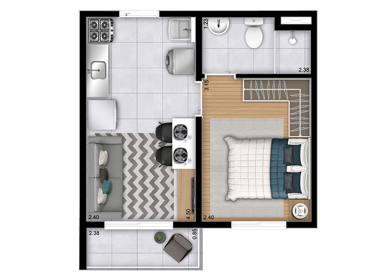 Imagem Apartamento com 1 Quarto à Venda, 28 m²em Jardim Itacolomi - São Paulo