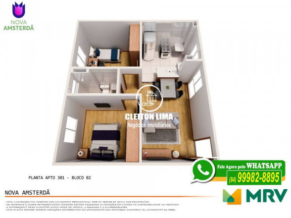 Imagem Apartamento com 2 Quartos à Venda, 42 m² em Pitimbu - Natal