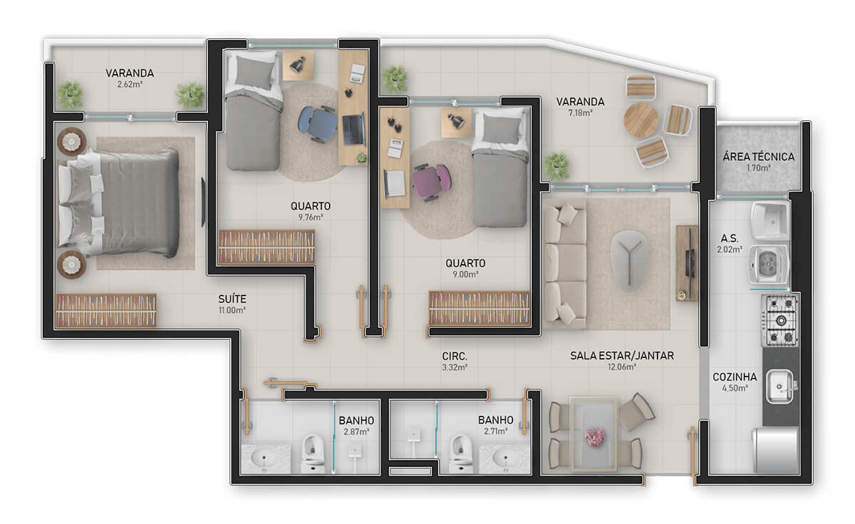 Imagem Apartamento com 2 Quartos à Venda, 62 m² em Praia de Itaparica - Vila Velha