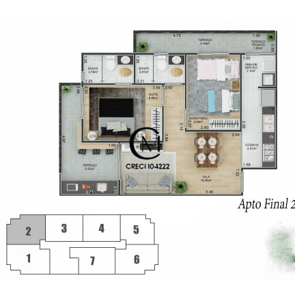 Imagem Apartamento com 2 Quartos à Venda, 63 m² em Boqueirão - Praia Grande