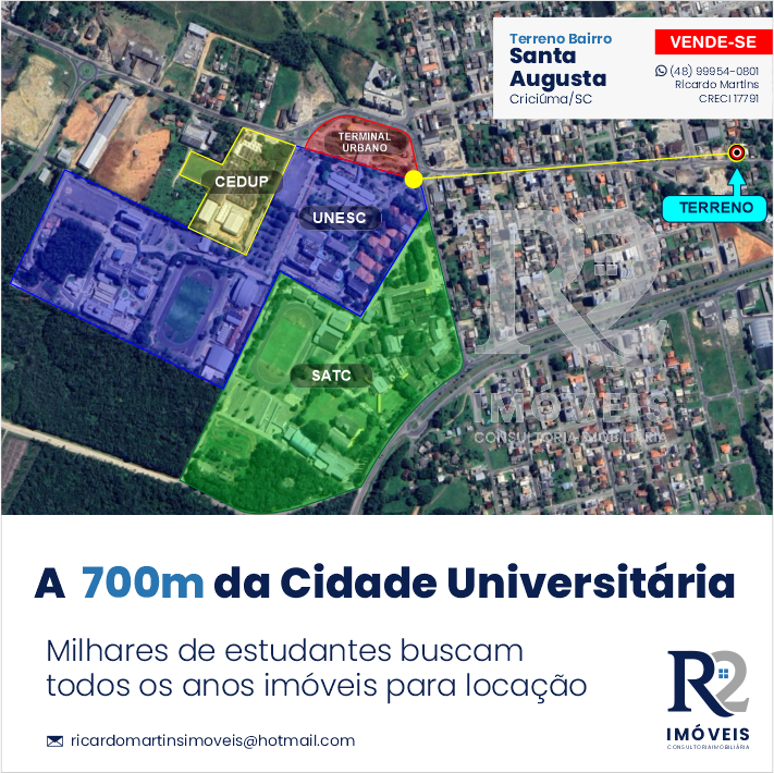 Imagem Terreno à Venda, 573 metro em Pinheirinho - Criciúma Imagem Terreno à Venda, 573 metro em Pinheirinho - Criciúma