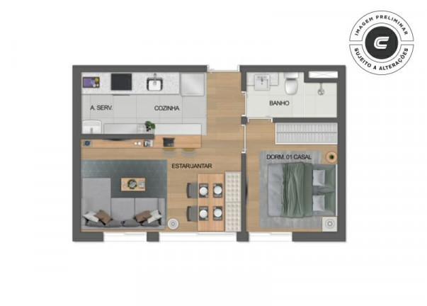 Imagem Apartamento com 2 Quartos à Venda, 37 m² em República - São Paulo Imagem Apartamento com 2 Quartos à Venda, 37 m² em República - São Paulo