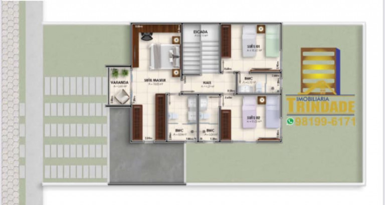 Imagem Casa de Condomínio com 3 Quartos à Venda, 200 m² em Olho D'Água - São Luís Imagem Casa de Condomínio com 3 Quartos à Venda, 200 m² em Olho D'Água - São Luís