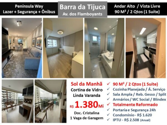 Apartamento com 2 Quartos à Venda, 90 m² em Barra da Tijuca - Rio de Janeiro