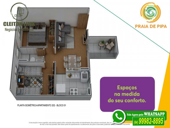 Imagem Apartamento com 2 Quartos à Venda, 42 m² em Nova Parnamirim - Parnamirim