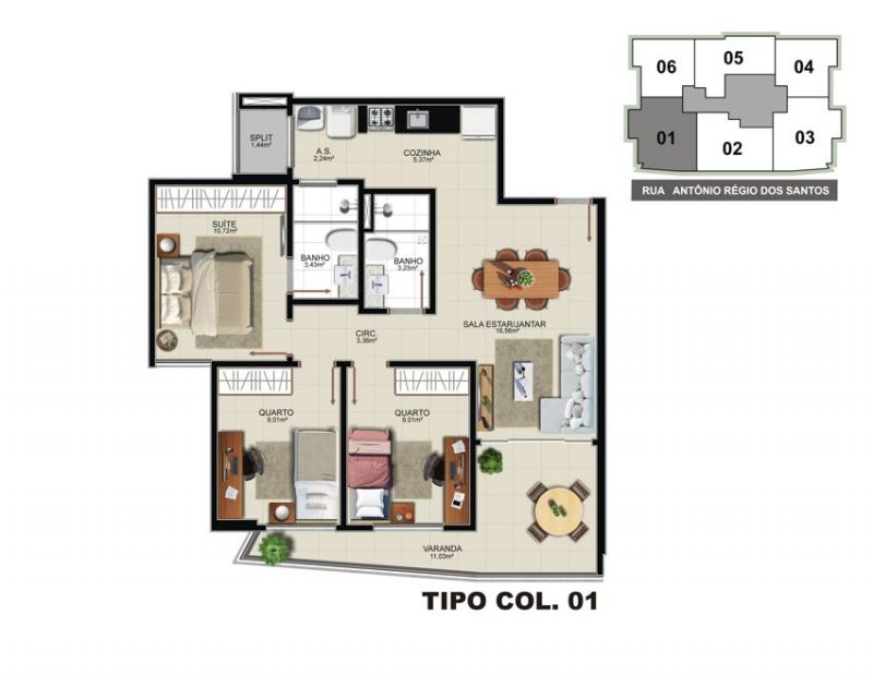 Imagem Apartamento com 3 Quartos à Venda, 86 m² em Itapuã - Vila Velha
