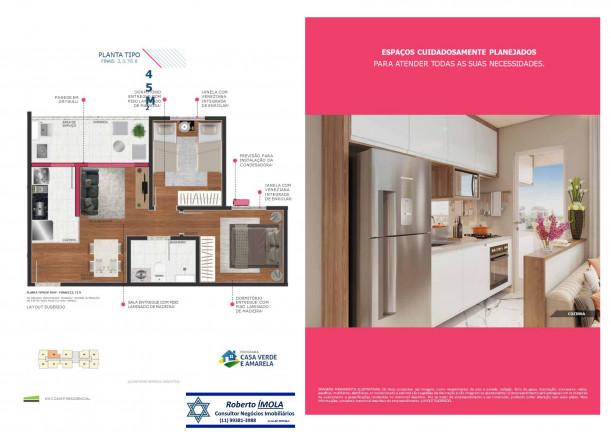 Imagem Apartamento com 2 Quartos à Venda, 45 m² em Vila Esperança - São Paulo