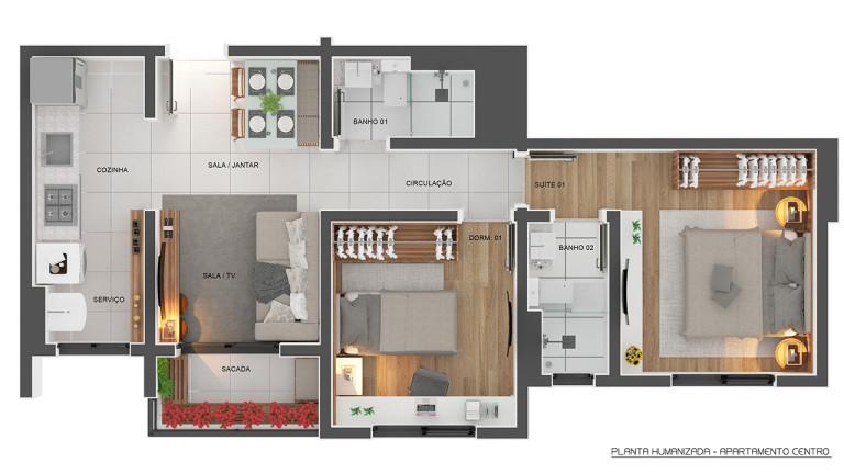 Imagem Apartamento com 2 Quartos à Venda,  em Jardim Terramérica III - Americana