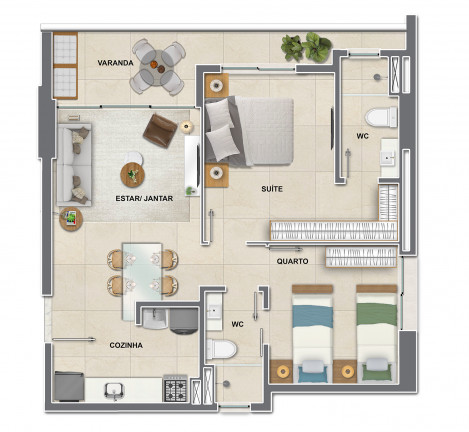 Imagem Apartamento com 2 Quartos à Venda, 55 m² em Cocó - Fortaleza Imagem Apartamento com 2 Quartos à Venda, 55 m² em Cocó - Fortaleza