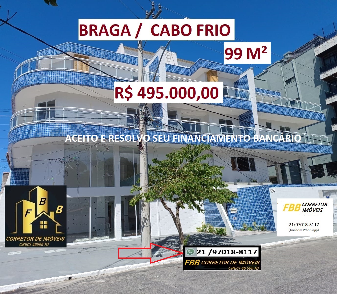 Apartamento com 1 Quarto à Venda, 99 m² em Braga - Cabo Frio
