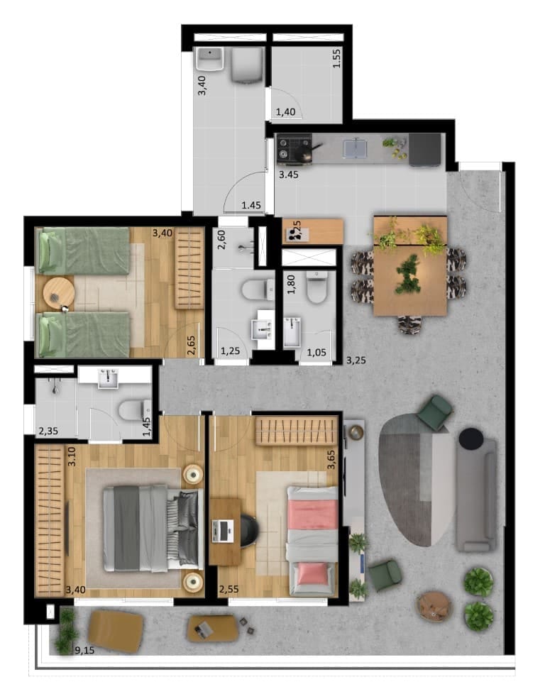 Imagem Apartamento com 3 Quartos à Venda, 105 m²em Pinheiros - São Paulo
