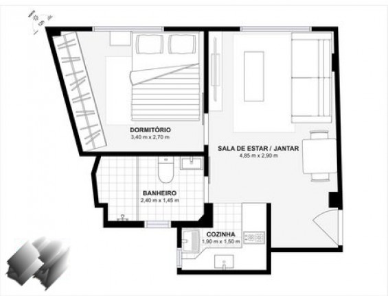 Imagem Apartamento com 1 Quarto à Venda, 31 m² em Copacabana - Rio de Janeiro