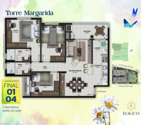 Imagem Apartamento com 3 Quartos à Venda, 78 m² em Santa Bárbara - Criciúma Imagem Apartamento com 3 Quartos à Venda, 78 m² em Santa Bárbara - Criciúma